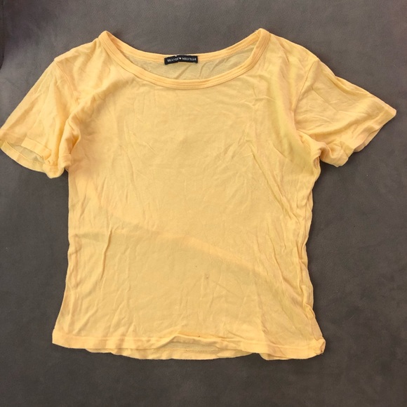 Brandy Melville Tops - Yellow Brandy Melville Crop Tee Brandy Melville Tops - Yellow Brandy Melville Crop Tee